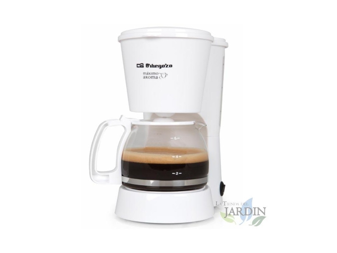 Cafetera de Goteo ORBEGOZO Blanco 6 Tazas Filtro extraíble permanente 650 W