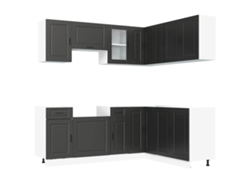 Conjunto de gabinetes de cocina Porto Black de 11 piezas EXCLUSIVO DE LA CASA