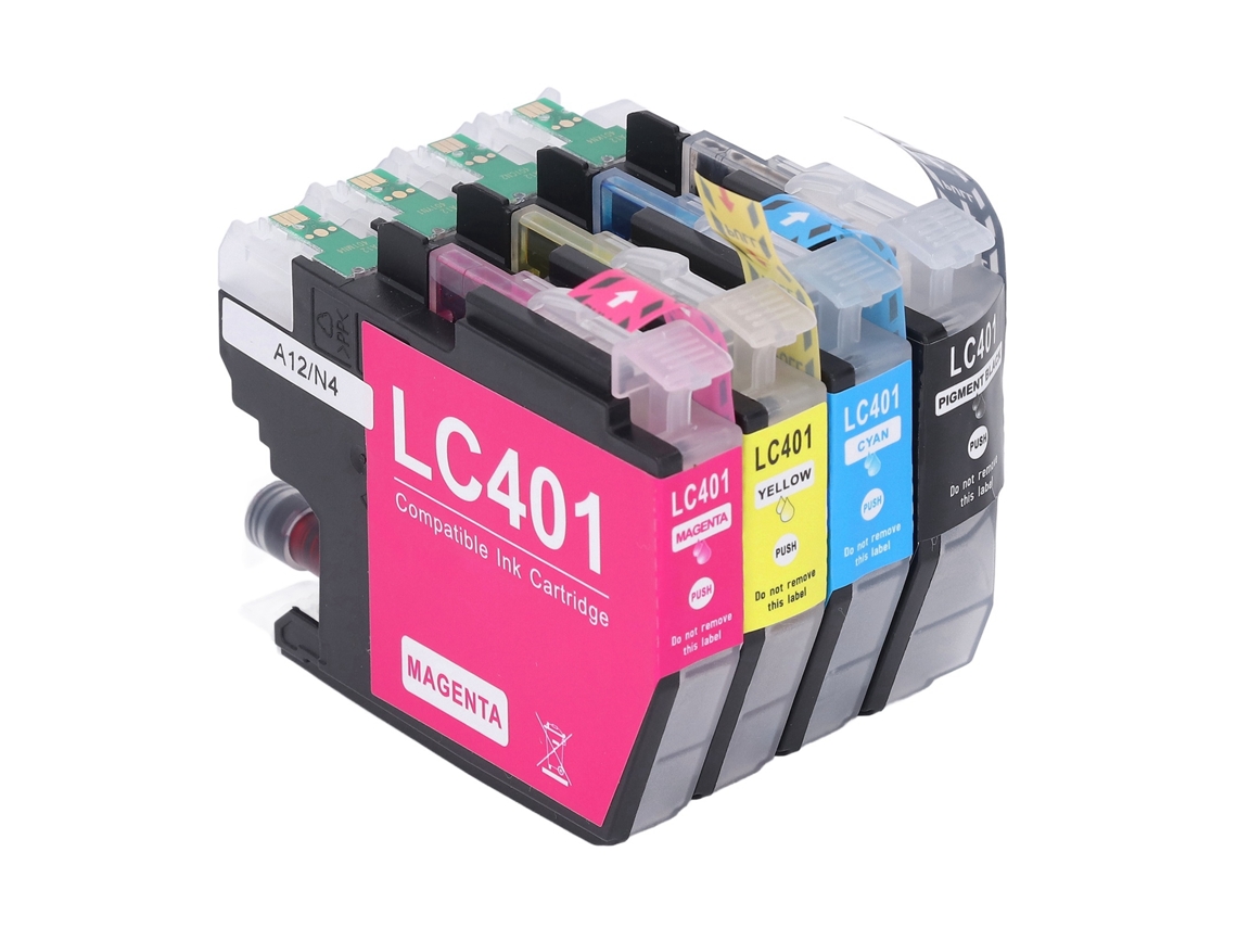 Juego De 4 Cartuchos De Tinta Lc401 Para Impresoras De Inyección De Tinta Mfc-j1010dw, J1012dw Y J1170dw.