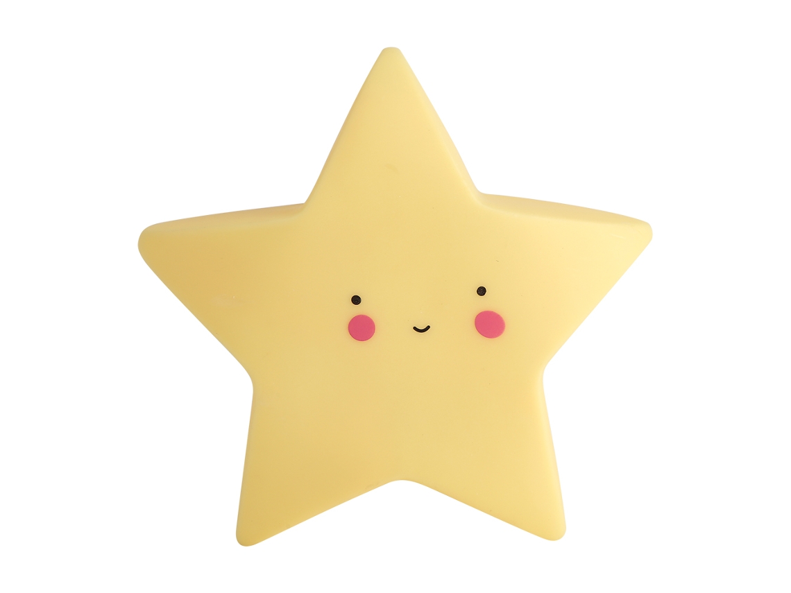 Luz nocturna LED con forma de sonrisa para decorar la habitación de los niños (Estrella amarilla)