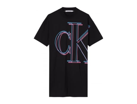 Camiseta CALVIN KLEIN Algodón Mujer (S - Negro)