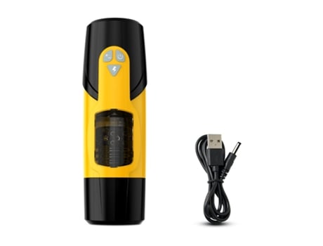 Masturbador masculino automático, copa mastubator de rotación telescópica (amarillo) YIZHOOD