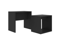 Juego de mesa de centro con diseño de madera negra exclusiva de MAISON