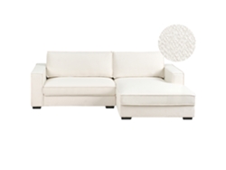 Sofá Rinconera Izquierdo Beliani Renders De Bouclé Blanco 257x136x84