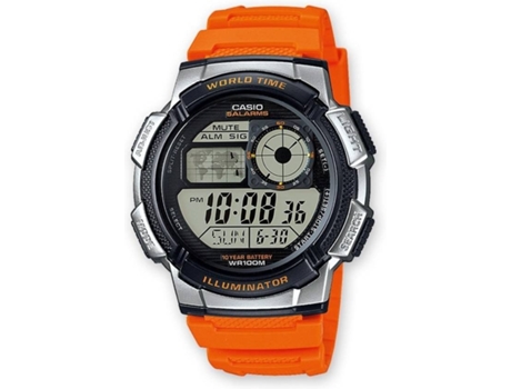 Reloj Digital CASIO Hombre (Acero y Resina - Naranja)