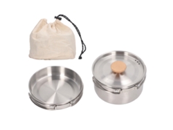 Juego De Utensilios De Cocina Portátiles De Acero Inoxidable 304 Para Acampar, Con Bolsa De Almacenamiento, Ideal Para Senderismo Y Excursionismo.