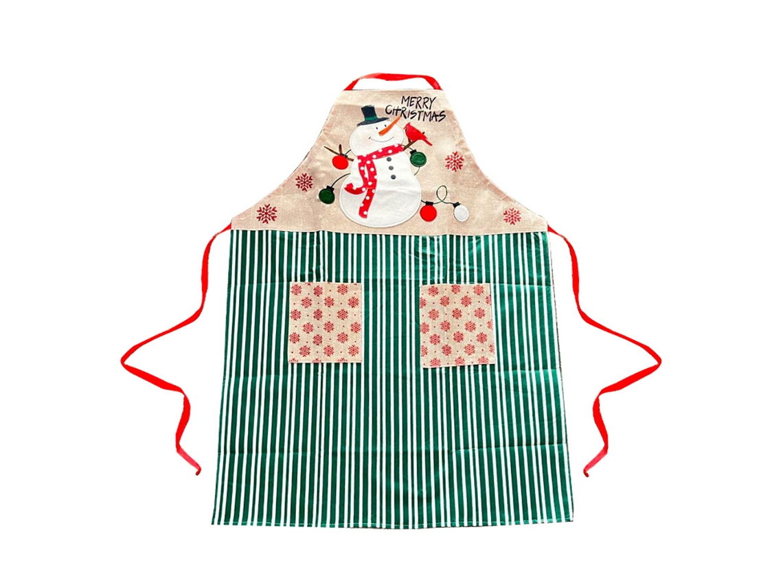 Decoración Navideña con Papá Noel y Nieve, Delantal Creativo para Restaurantes RNEMITERY