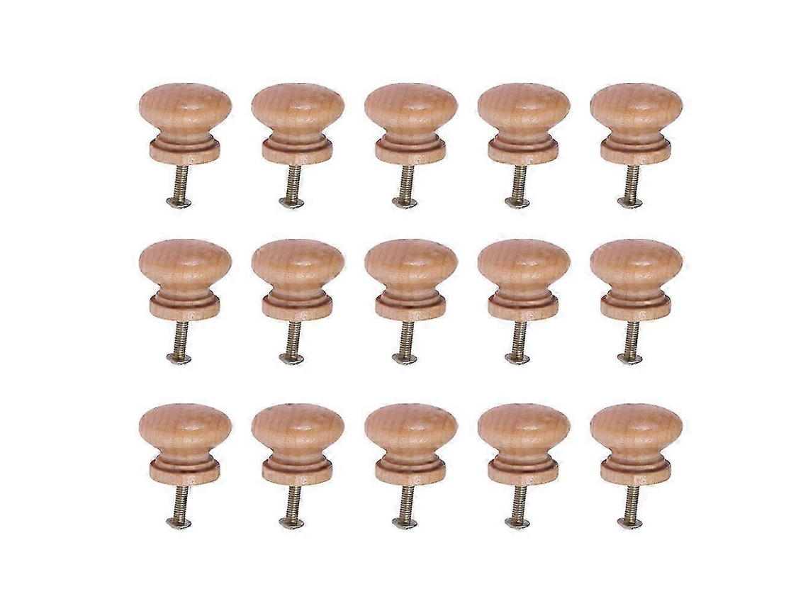 15 tiradores de madera grandes con forma de seta para cajones y puertas.