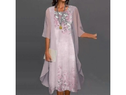 2026-vestido Bohemio Para Mujer Con Cardigan Casual Estampado Floral De Dos Piezas S2024123014869