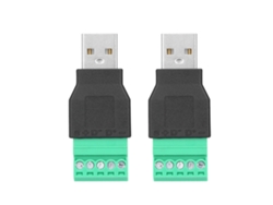 2026velora-2 Piezas Adaptador Conector Usb Macho A Terminal De Tornillo De 5 Pines