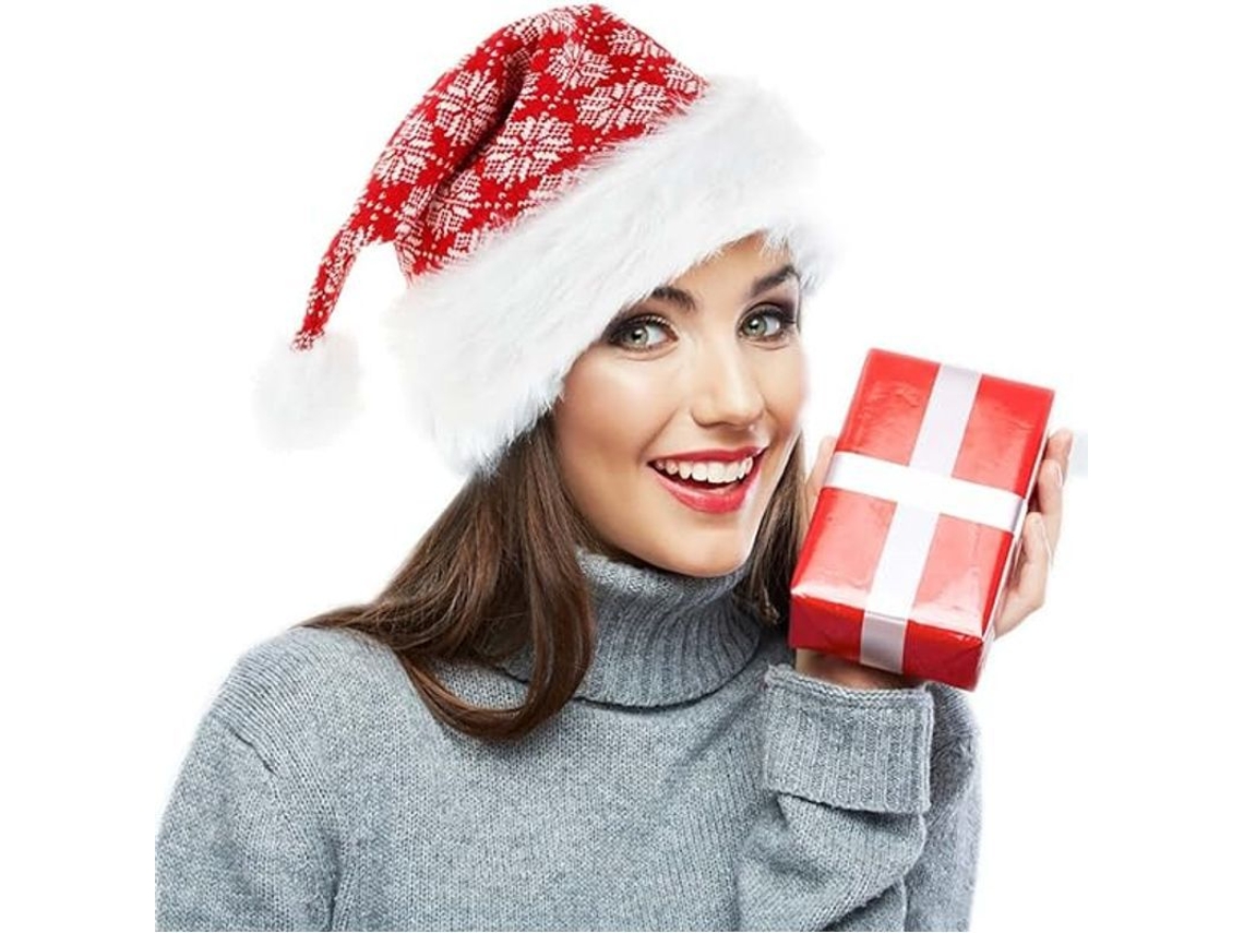 Gorro De Navidad Para Adultos, Gorro De Papá Noel De Terciopelo Con Pelo Fino Y Grueso, Aspecto Festivo.