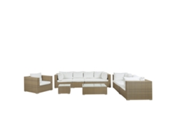 Conjunto de jardín modular de ratán marrón BELIANI Maestro II