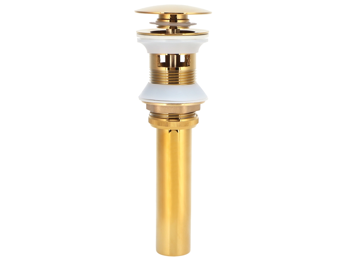 Tornillo de drenaje antiobstrucción para letrina de bronce dorado con orificio