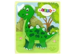 Rompecabezas de madera Dinosaurio Isanosaurus Verde B.active