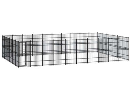 vidaXL Perrera de exterior de acero 55,3 m²
