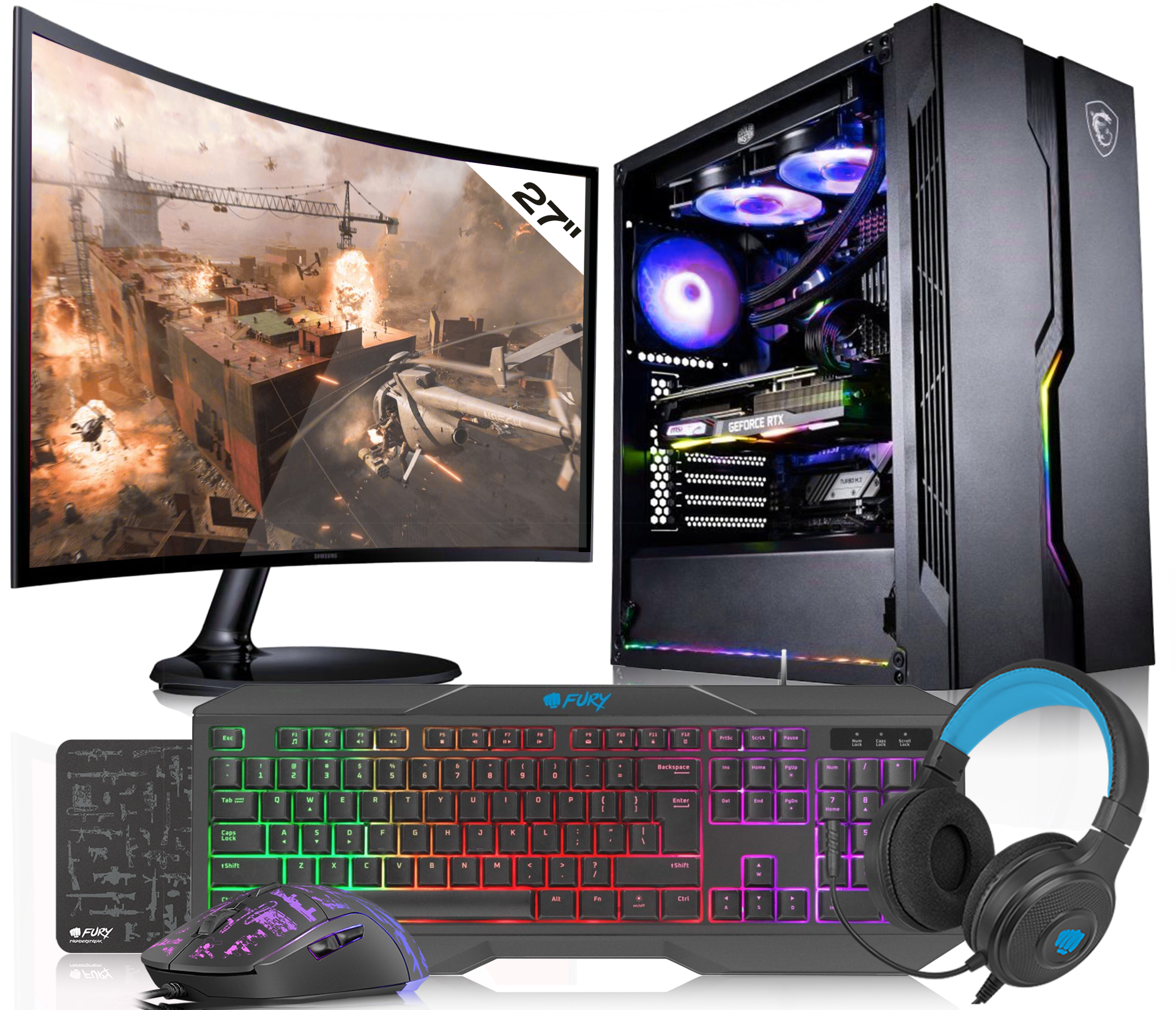Pc Gaming Ryzen 7 5700G Ram 32Gb Rx Vega8 Ssd 1Tb M.2 Lcd 27 Windows 11 Pro