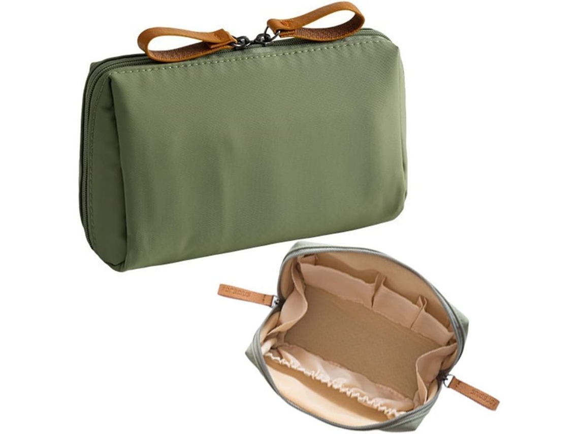 Bolsa De Maquillaje Viaje Pequeña Impermeable Portátil Para Bolso Con Cremalleras, Verde