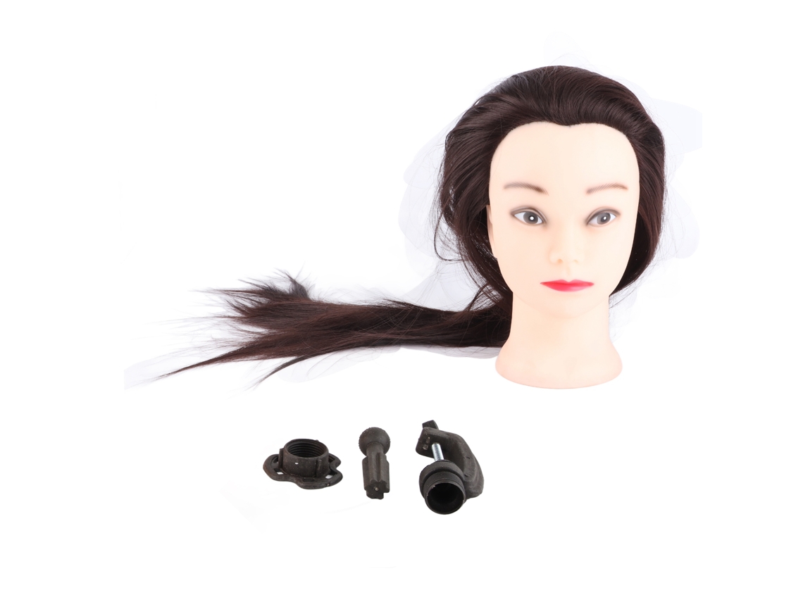 Modelo De Cabeza Para Entrenamiento De Peluquería 24 Pulgadas Con Soporte De Pinza Para Práctica En Salón