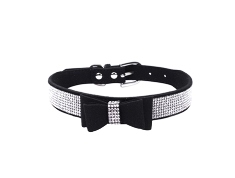 Collar de perro de cristal con collar de lazo Collar de perro de pedrería perro brillante de oro
