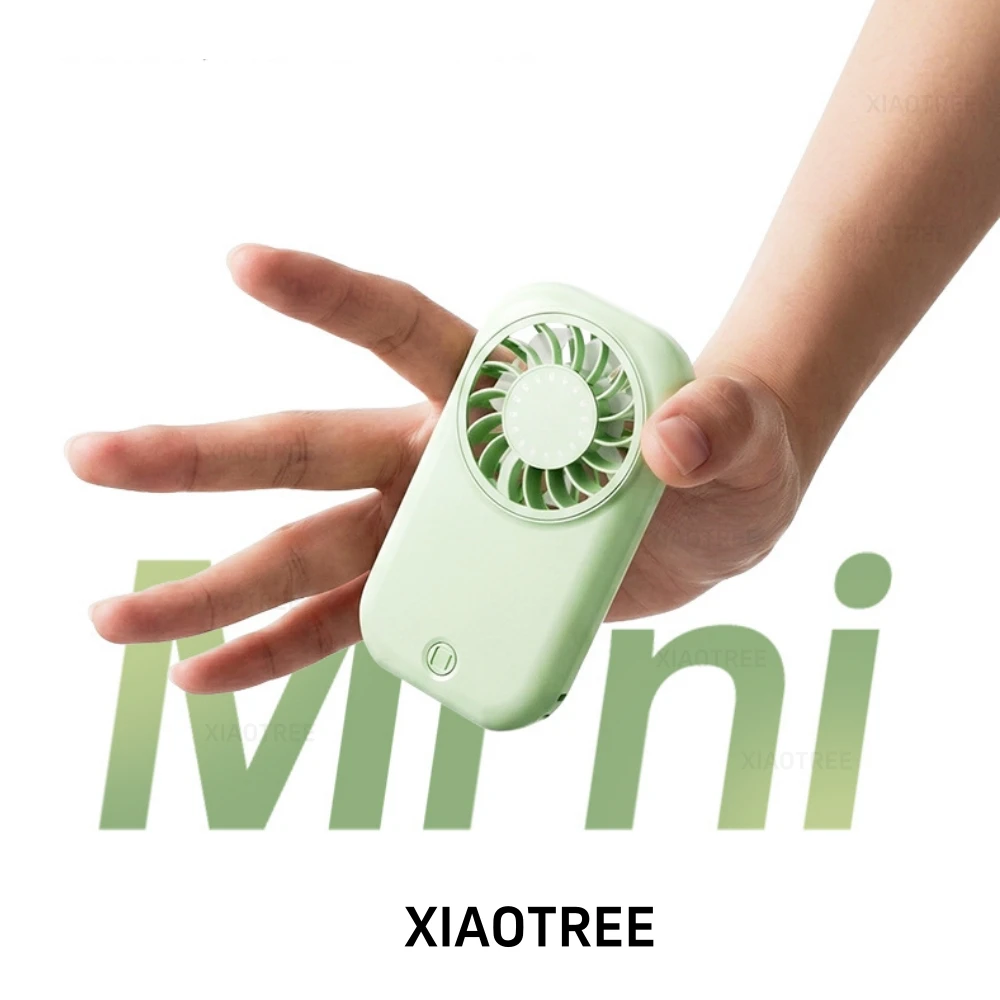 Ventilador Portátil De Mano (verde), 5 Velocidades De Viento, Batería De 1200 Mah, Carga Mini Usb.