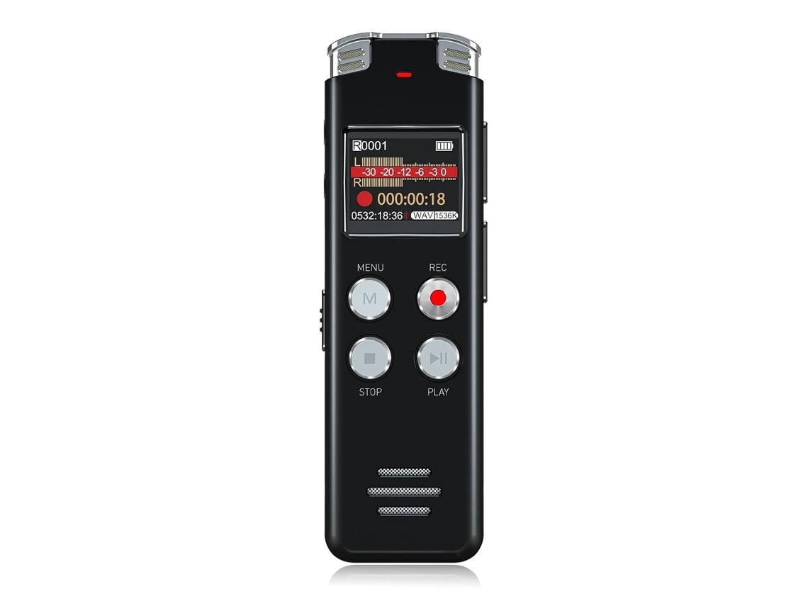 Grabadora de Voz Recargable USB de 64 Gb con Grabación y Reproducción Activada por Voz Grabadora de Voz con Reproductor Mp3 - Negro YEMAESRE