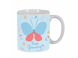 Taza Mug Blackfit8 Mariposa Cerámica Azul Claro (350 Ml)