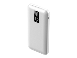 Cargador Portátil Con Batería Externa De 10000 Mah, 4 Cables De Carga Y Pantalla Digital Ultrafina (blanco).