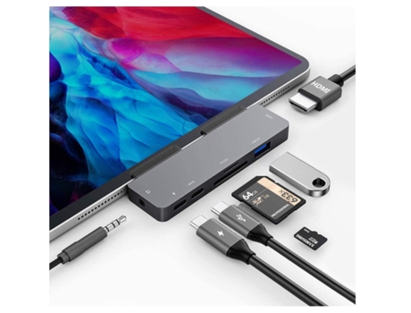 Adaptador Hub USB C para Ipad Pro 2021 2020 2018 HDMI1206-Y28 Blanco