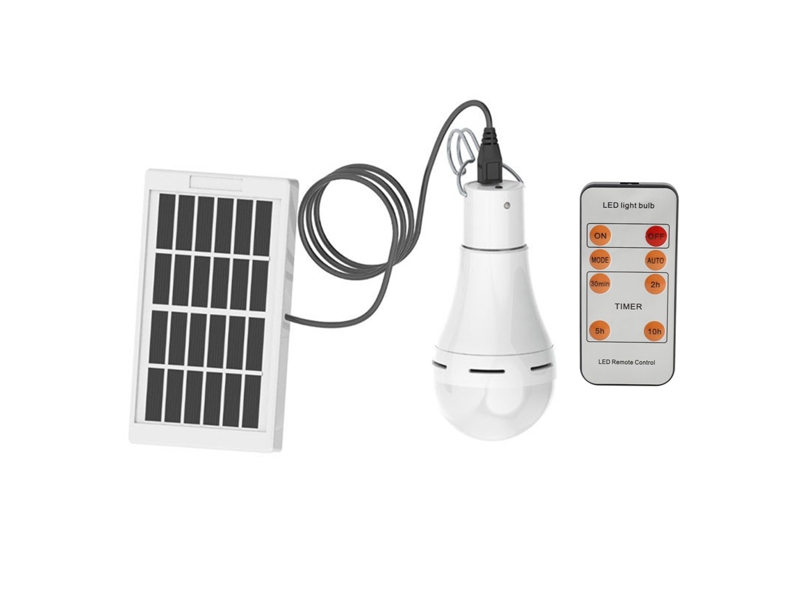 Rebe-bombilla Led Solar Interior/exterior Luz De Emergencia Portátil Camping Con Control Remoto Modos Ajustables Ip65 Impermeable