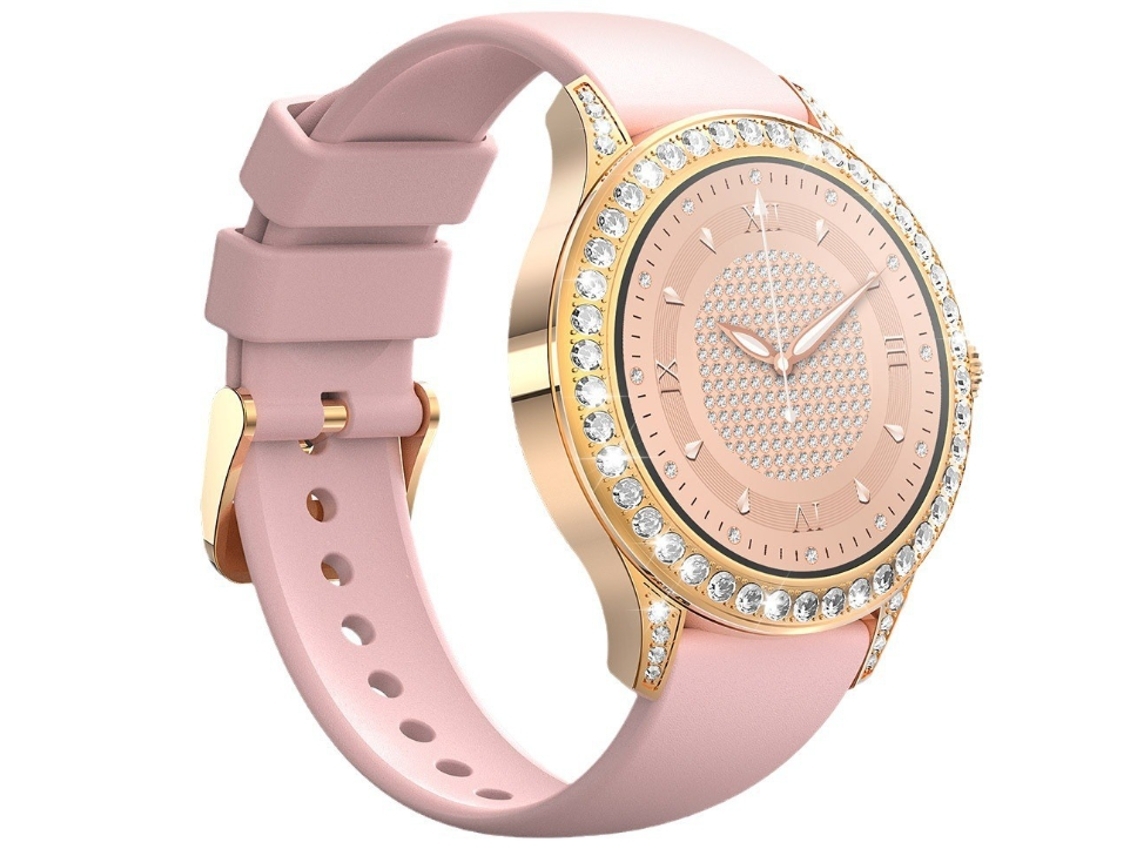 Reloj inteligente para mujer con llamada Bluetooth con incrustaciones de diamantes, recordatorio de monitorización de frecuencia cardíaca y oxígeno en sangre de YEMAESRE