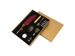 Set De Pluma De Pena Estilo Europeo Retro Británico Con Dorado, Lápiz De Inmersión Para Regalos A Profesores, Mayores Y Amantes, Rojo Vino Gin