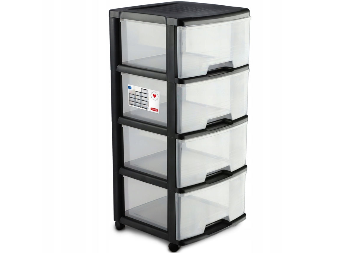 Curver Mueble Estantería Con Ruedas 4 Cajones 20 L Kadax