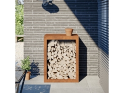 Leñero de acero resistente a la intemperie LOVELY HOME, 60 x 40 x 80 cm