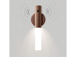 Lámpara De Pared Led De Madera Con Sensor De Movimiento Inalámbrico, R
