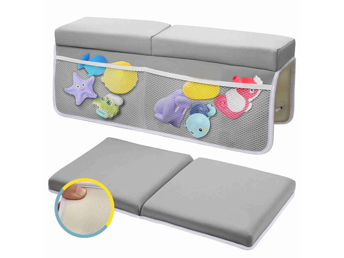 Juego De Almohadillas Para Codos Y Rodillas Para Baño: Espuma Viscoelástica De Neopreno, Antideslizantes, Plegables Y Portátiles, Color Gris