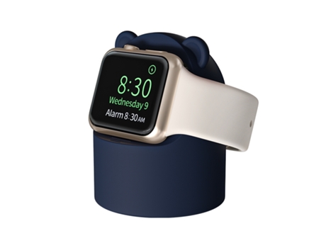 Soporte de carga de silicona para reloj inteligente Apple Watch sin cargador (azul oscuro)