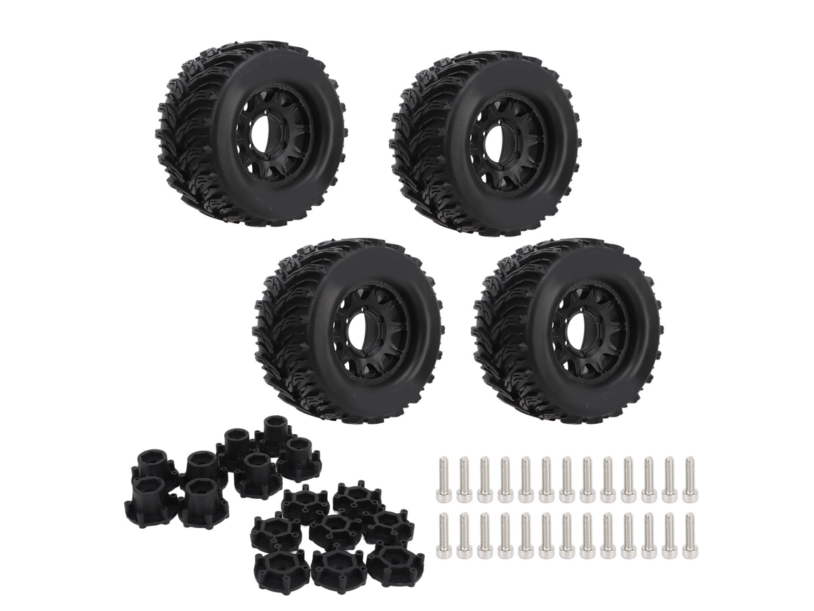 Juego de neumáticos para coche RC 2026 1/10 con 4 neumáticos antideslizantes y ruedas con acopladores de 12 mm y 14 mm para modelos Traxxas.
