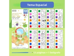 (espacio) Libro De Pintura Con Acuarela, Que Incluye Pinceles De Acuarela, Pinturas Gouache Y Garabatos.
