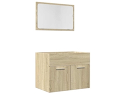 Conjunto 2 De Muebles De Baño VIDAXL Marrón Madera contrachapada