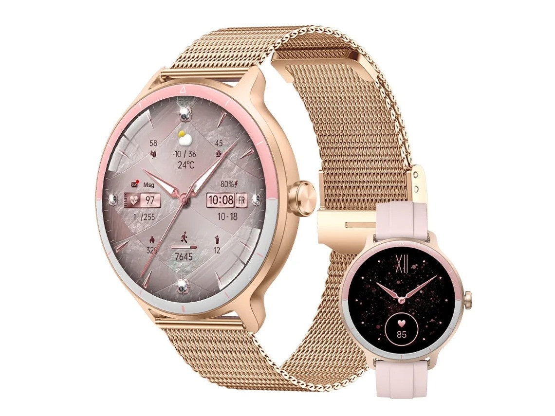 Smartwatch Bestvite Dr03 (1,27" - Llamadas Bluetooth - Monitorización De Actividad Física - Oro Rosa)