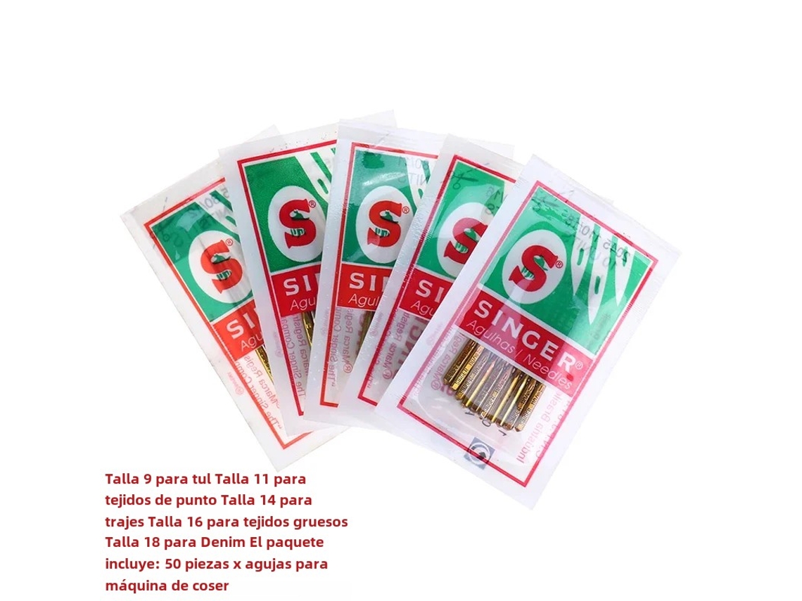 Paquete de 50 agujas surtidas para máquinas de coser Singer, agujas para máquinas de coser domésticas. Mdug