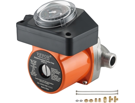Bomba Circuladora Agua Caliente 100W Entrada/Salida Dn20 Adaptador Dn15 VEVOR