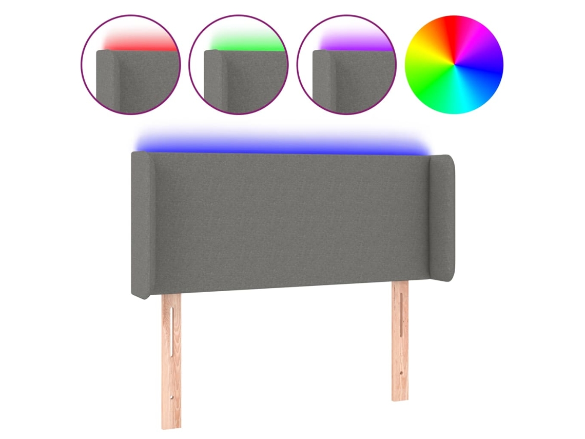 Maison Exclusive - Cabecero Con Led De Tela Gris Oscuro 103x16x78/88 Cm