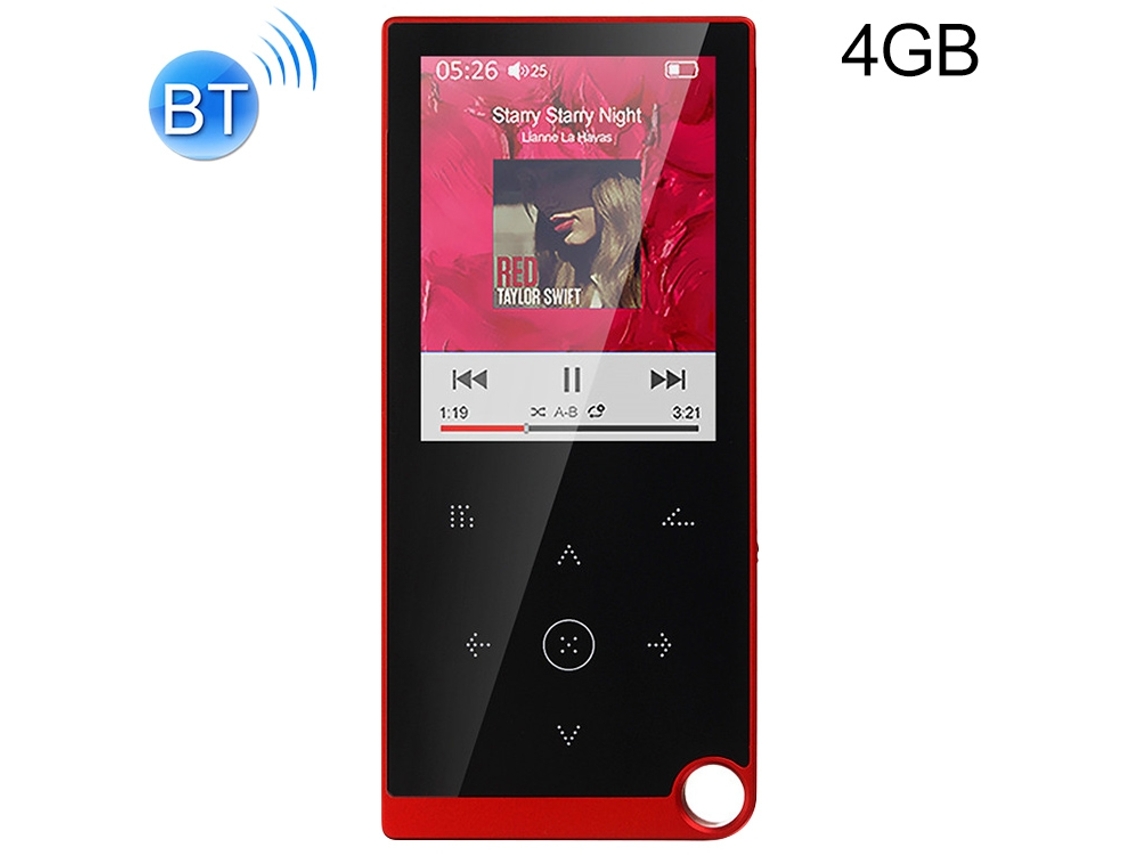 Reproductor de audio deportivo CSYY E05, MP4/MP3, 4 GB, Bluetooth (rojo)