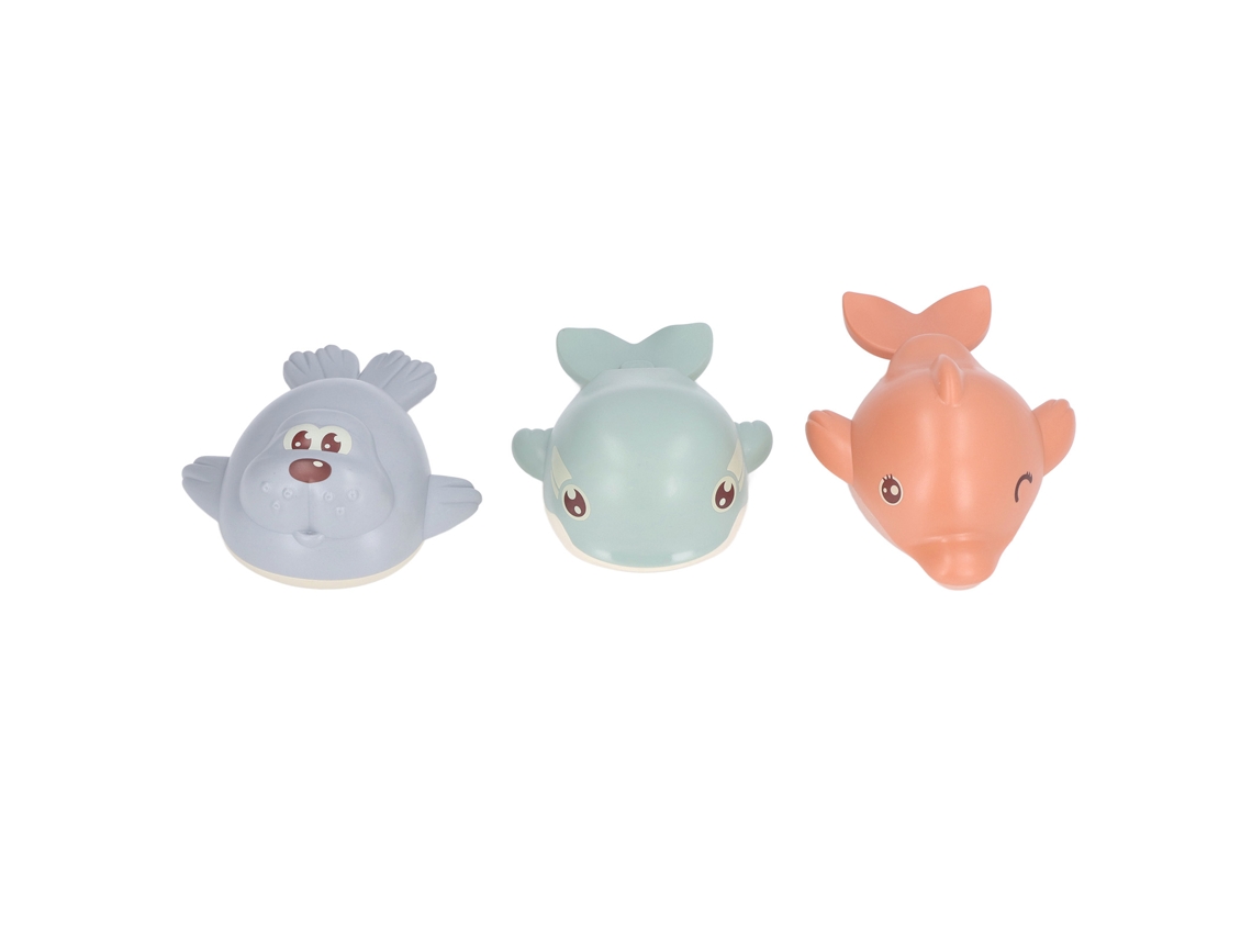3pcs Juguetes De Baño Para Bebé Ballena Pequeña De Resorte Nadadora Juguetes De Baño Animales Para Niños