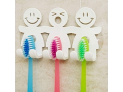 Lindo portacepillos de dientes con ventosa para baño, decoración de pared, emoji sonriente, talla única, Jortmrd