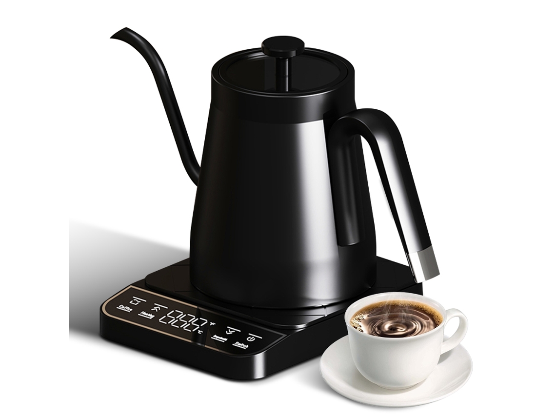 Hervidor Eléctrico De Cuello De Cisne De 27 Oz, Acero Inoxidable 304, Con Pantalla Digital Y Apagado Automático.