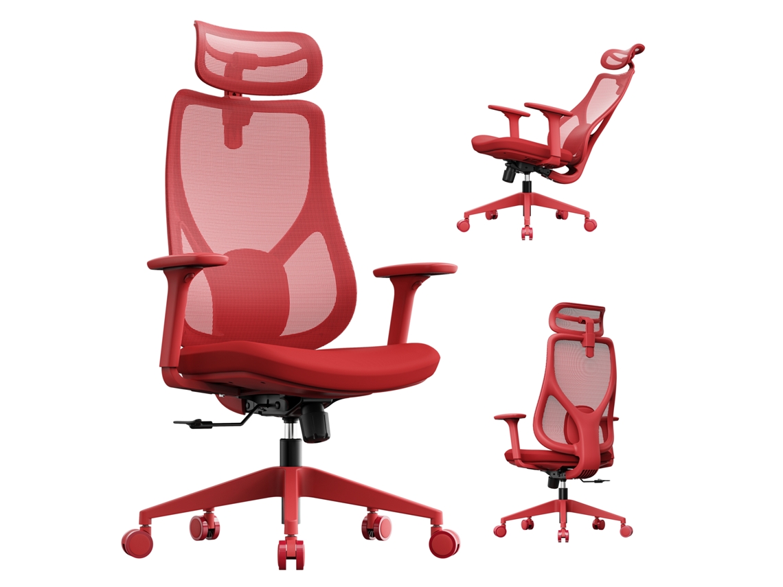 Silla Oficina Sense7 Moyo Ergonómico Ajustable Rojo
