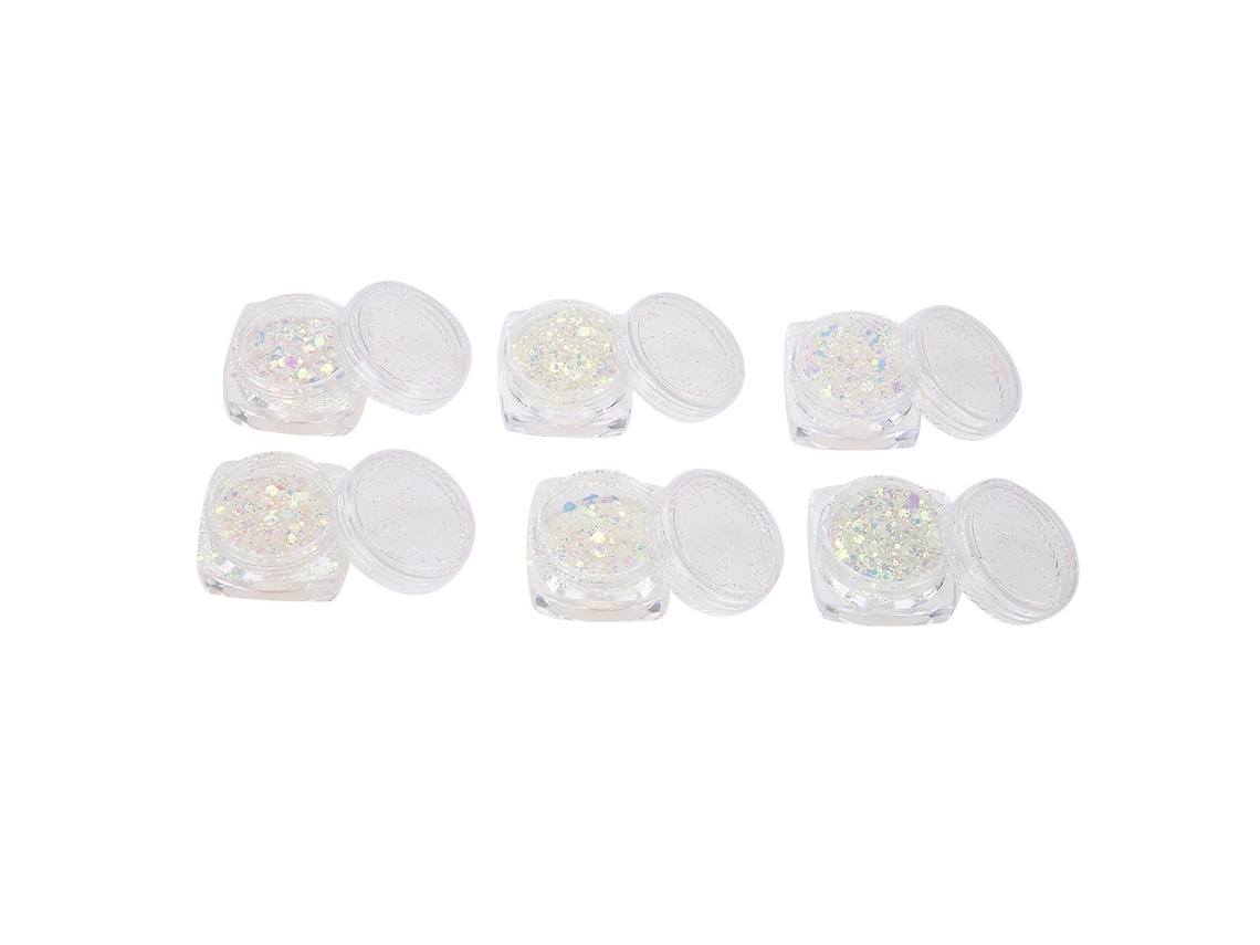 Rebe-6 Núcleos De Glitter Muda De Cor Para Unhas Glitter Pó Seco Paillettes Para Manicure