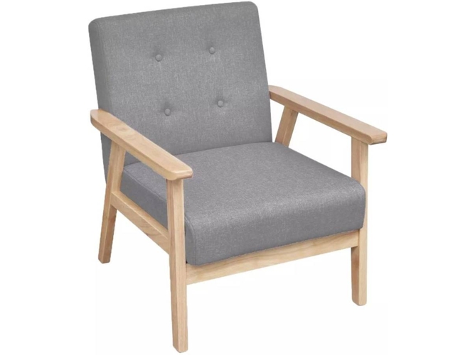 Sillón VIDAXL Gris Madera (64.5x67x73.5 cm)
